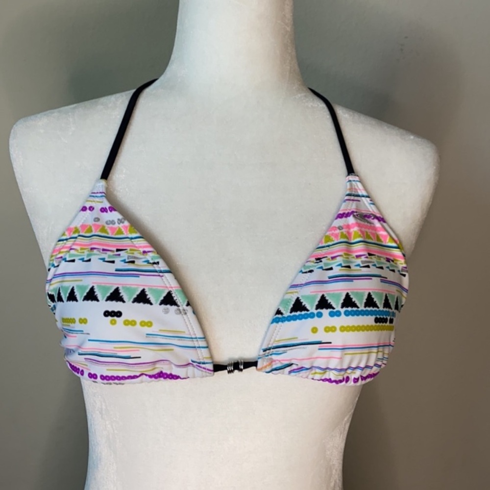 O’Neill Boho Bikini Top Aztec Print on White Large